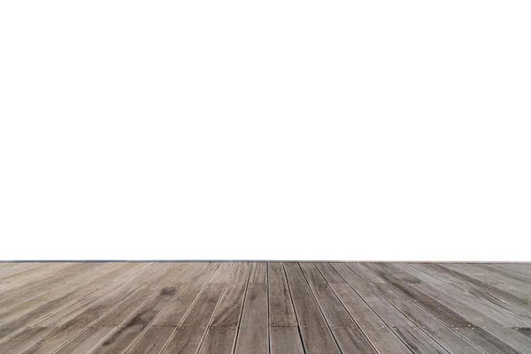Drewniany chodnik na białym tle. — Zdjęcie stockowe