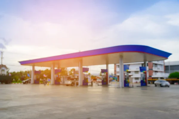 Blurred background of gas station. — Stock Photo, Image