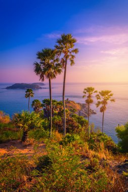 Alacakaranlık gökyüzü Phuket, Tayland, Phromthep cape bakış açısı