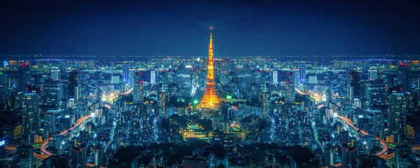 Skyline Von Tokio Und Blick Auf Wolkenkratzer Auf Der Aussichtsplattform — Stockfoto