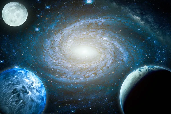 Paesaggio Galassia Pianeta Terra Vista Dallo Spazio Con Lattea Galassia — Foto Stock