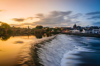 The River Nith and old bridge at Dumfries, Scotland. clipart