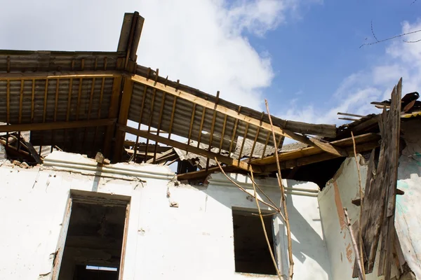 Broken house roof Royalty Free Stock Photos