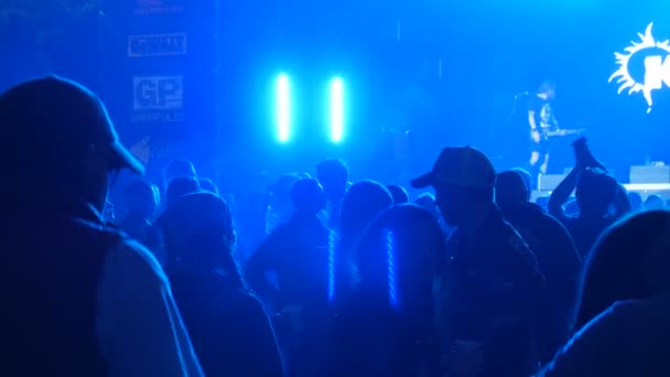 June 1, 2018 - Svidivok village, Ukraine: Tarasova Gora, the Moto bike Festival, a rock concert where crowd of people rest. — Stock Video