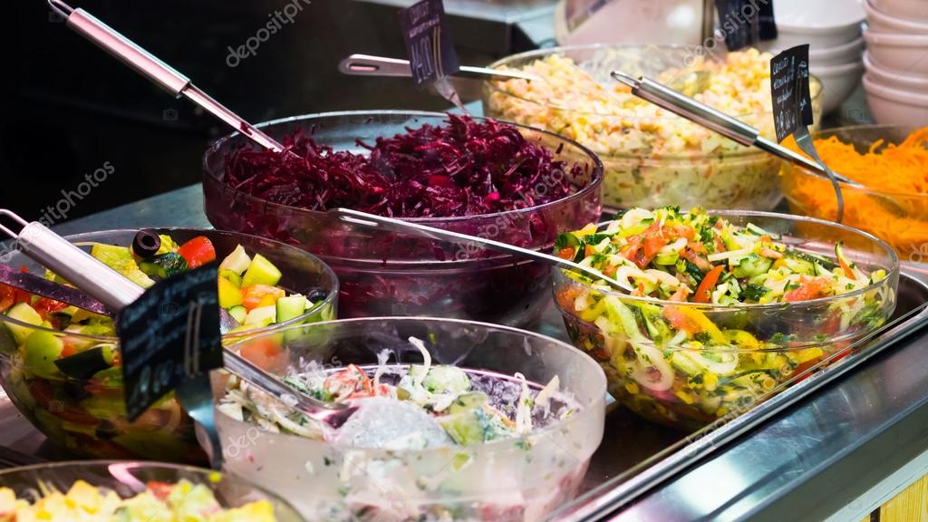 Countertop With Various Salads Stock Photo C Milkare 92402130
