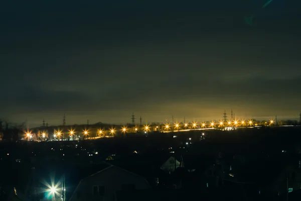 Beautiful view of the night highway — Stock Photo, Image