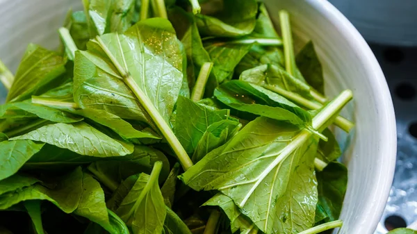 Fresh Choped Vegetables Big Bowl Selective Focus — Stock Photo, Image