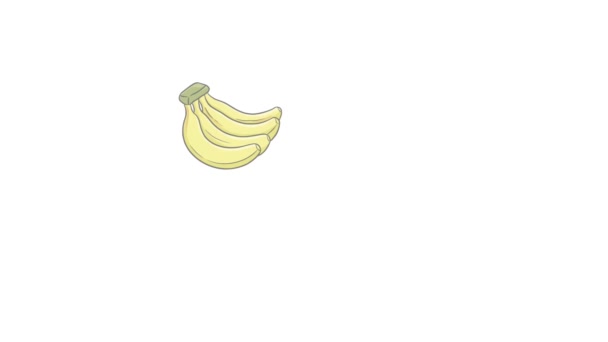 Анимированный Мультфильм Банане Хорошо Обучения Детей — стоковое видео