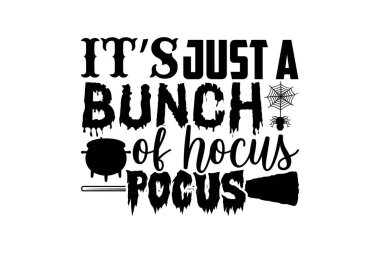 Birkaç hokus pokus, Cadılar Bayramı gömleği tasarımı, beyaz arka planda izole edilmiş el yazısı yazı dizaynı tipografi unsuru, el yazısı vektör işareti, svg