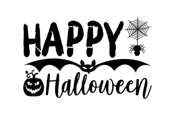 Happy Halloween Projekt Koszuli Halloween Ręcznie Rysowane Frazy Literowe Izolowane — Wektor stockowy