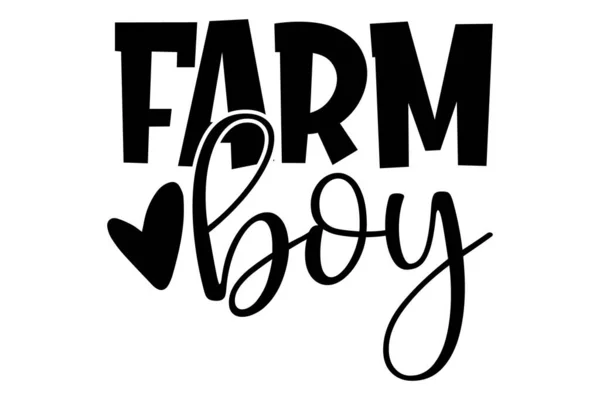 Farm Boy Дизайн Рубашек Farm Life Фраза Надписью Дизайн Футболки — стоковый вектор