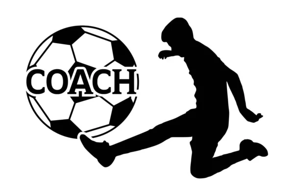 Coach Soccer Shirts Design Hand Drawn Lettering Phrase Καλλιγραφία Shirt — Διανυσματικό Αρχείο