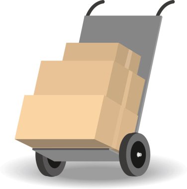 Kutuları yüklemek için vektör arabası