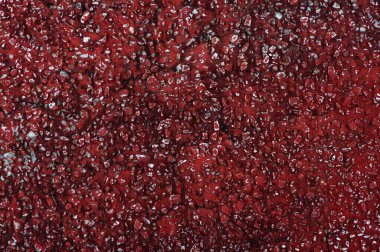 İç mekanlar, sanat duvar kağıtları veya sanatsal doku arka planı için sığ odaklı klasik kırmızı beton duvar