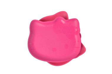 Klang, Malezya: 11 Şubat 2021 Beyaz arka plan üzerindeki çocuklar için özel üretim Tupperware.