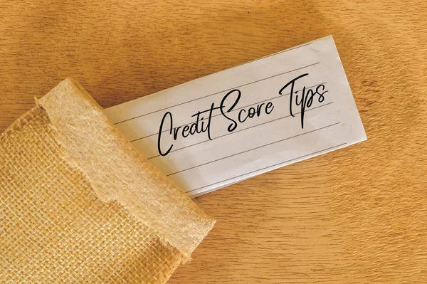 Фраза Credit Score Tips Написана Белой Бумаге Финансовая Концепция — стоковое фото