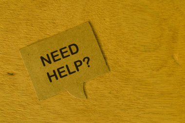 NeED Yardım Hattı ile yazılmış konuşma balonu notunun üst görünümü?