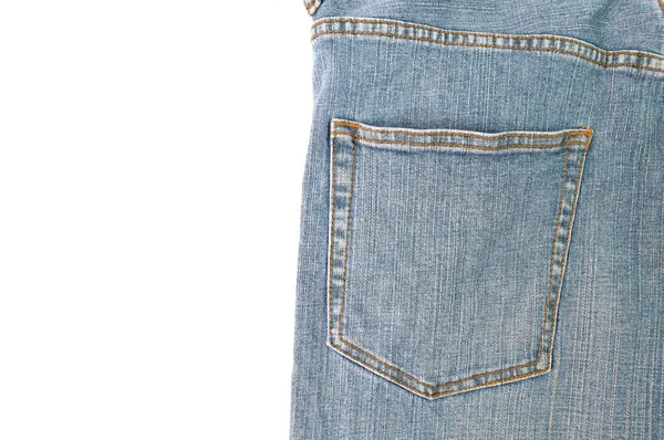Pantalone Jeans Blu Isolato Sfondo Bianco — Foto Stock