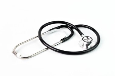 Stetoskop beyaz arka planda izole edilmiş. Kavramsal resim.