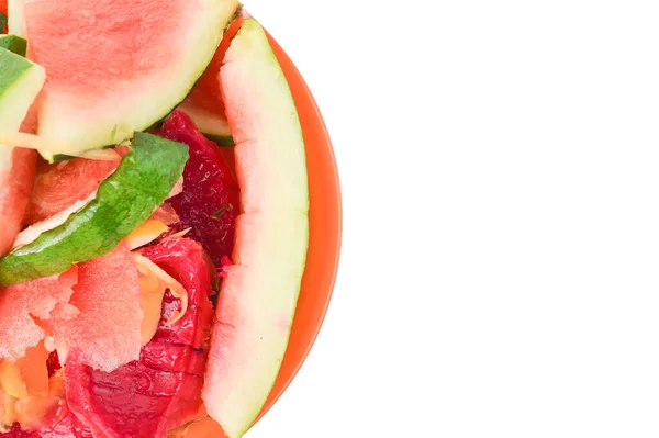 The crop image of food waste isolated on a white background