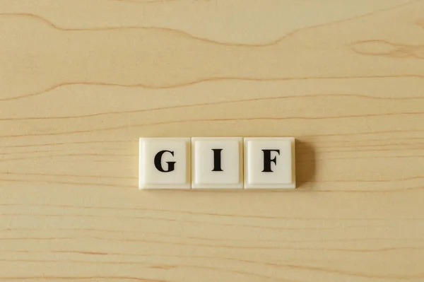 带有文字Gif的正方形字母代表图形交换格式 — 图库照片