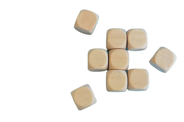白い背景に隔離された木製の立方体ブロック — ストック写真