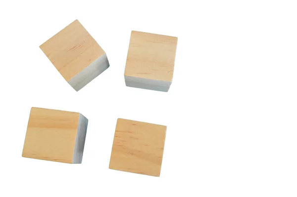 白い背景に隔離された木製の立方体ブロック — ストック写真
