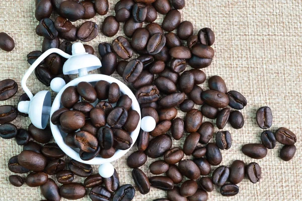 Top View Clock Coffee Bean Brown Roasted — Stock Photo, Image