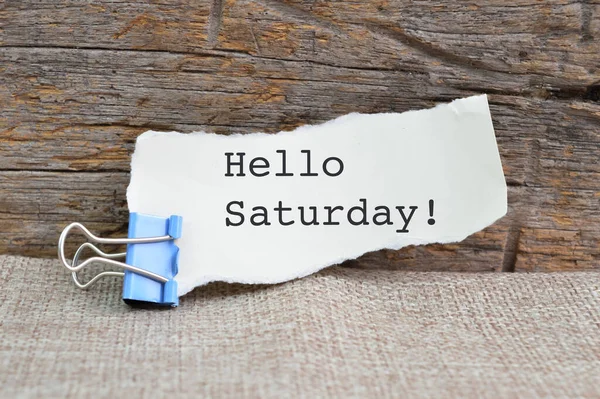 Vridpapper Skrivet Med Texten Hello Saturday — Stockfoto