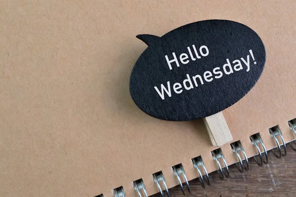 Bubble Träbricka Skriven Med Texten Hello Wednesday — Stockfoto