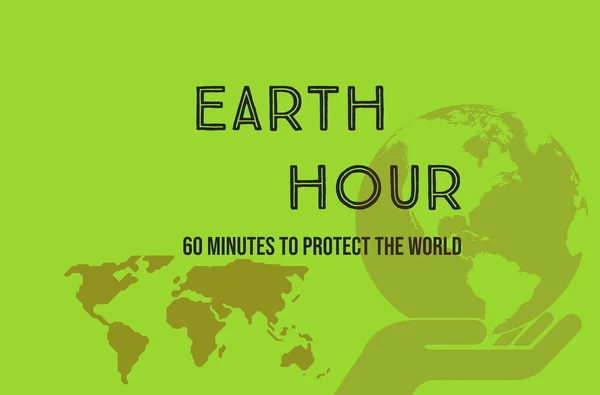 Campanha Hora Terra Uma Ilustração Globo Mundial Com Informações Sobre — Fotografia de Stock