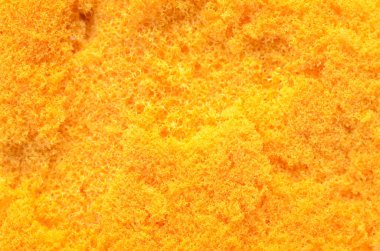 Parlak Turuncu Sünger Malzeme Açıklama Detaylı, Düzensiz Açık Hücre Yapısı.