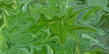 Soyut Yeşil Girdap Şablonu Dijital Sanatta Organik Hareket ve Doğal Akışkanlığı Anımsatıyor