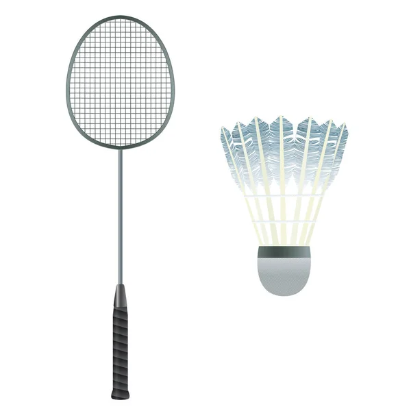 Badminton Equipment Badminton Racket Shuttlecock Badminton Sport — Stock Vector