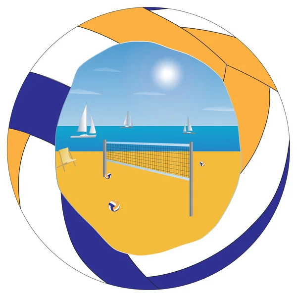 Beach volleyball. Poster. — Stock Vector