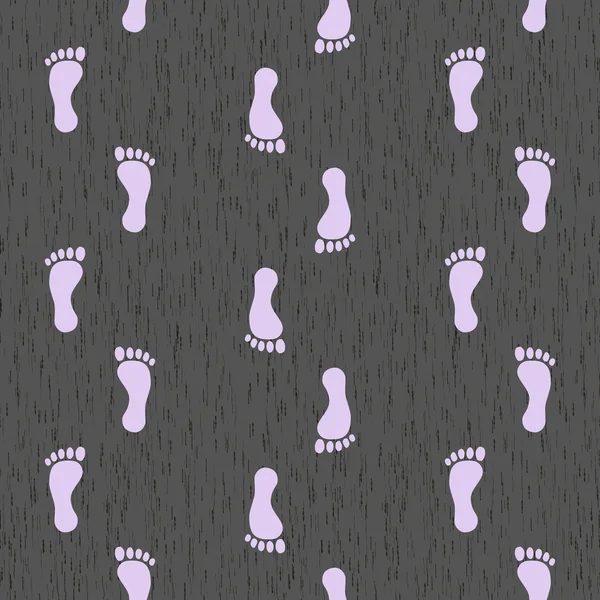 Traces of feet on the asphalt road. Seamless pattern background. — Stock Vector