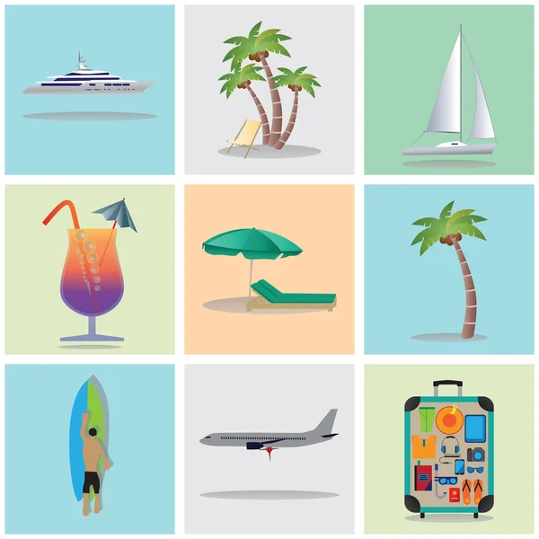 Travel, vacation, holiday. Icons. Elements for design. — Stock Vector