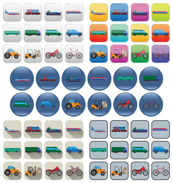 Transport icons in various styles. — Stock vektor