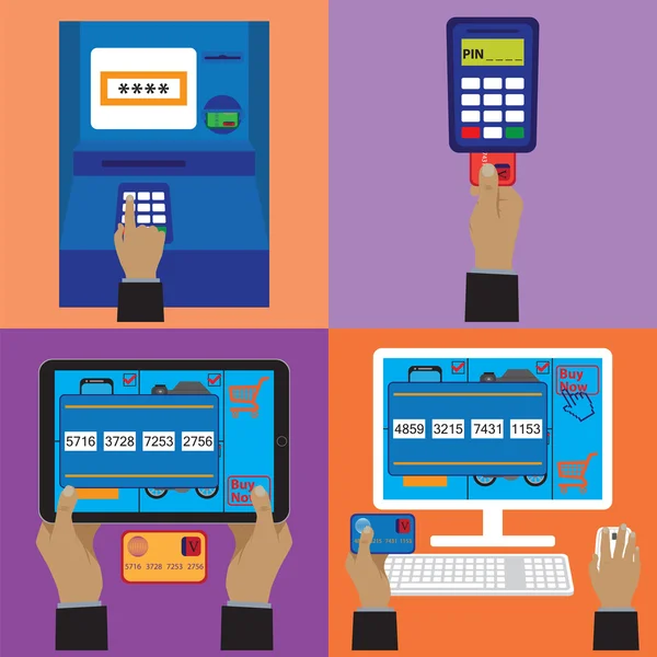 Différents modes de paiement . — Image vectorielle