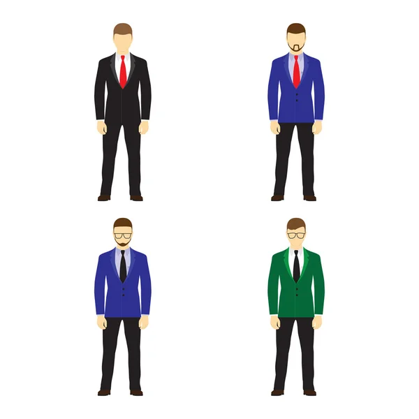 Figuras masculinas avatares, iconos. Gente de negocios . — Vector de stock