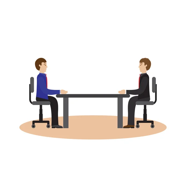 Businesspeople sitting at the table. — Stock Vector