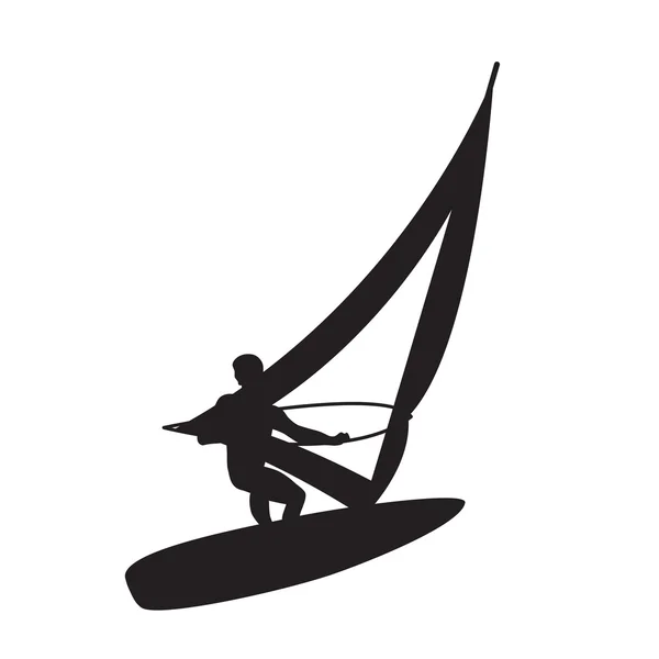 Silhouette of a windsurfer. — Stock Vector