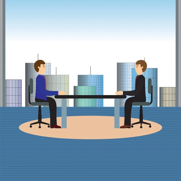 Businesspeople sitting at the table. — Stock Vector