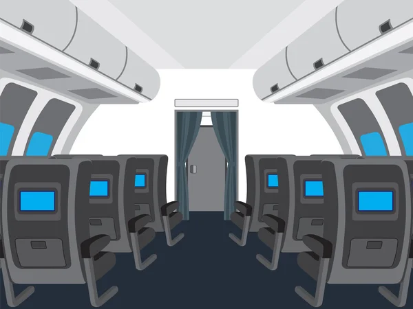 Interior del salón del avión . — Vector de stock