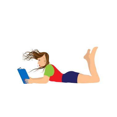 Kitap okuyan genç bir kadın..