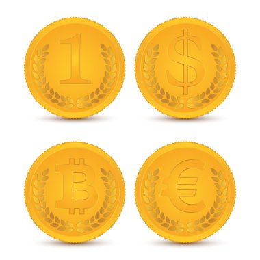 Çeşitli paralar. Vektör çizim.