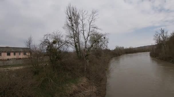 O rio Prsheha na região de Krasnodar em abril-mês. — Vídeo de Stock