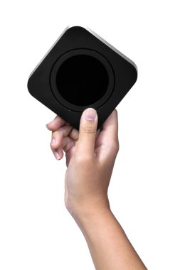 kare siyah kutu tutan el