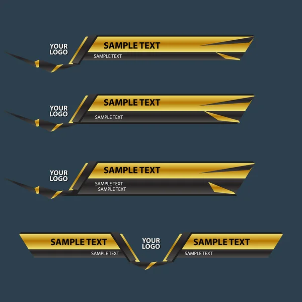 Fractal lower third banner bar screen broadcast Vector Graphics
