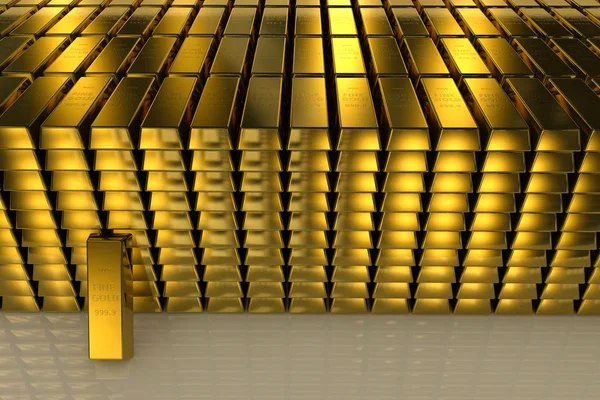 Barras de ouro conceito de três dimensões Fundo — Fotografia de Stock